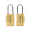 Zinc Alloy Digital Hanging Padlock Brass Color 2pcs 2