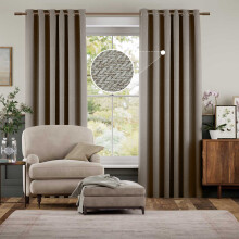 (66" x 54" In, Mink) 100% Blackout Ringtop Curtains- 260GSM Thick Linen Curtains 3 Layers Light Blocking Technology