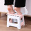 Tabouret pliant rose et blanc, léger et portable 2