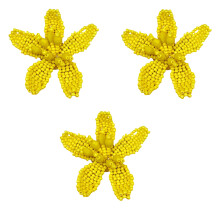3 stuks kralen bloem charme bloemapplicaties voor schoen-Geel