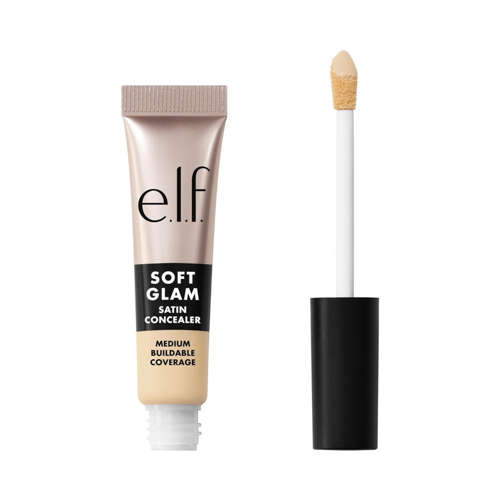 E.l.f. Soft Glam Satin Concealer, Medium Coverage For Blemishes & Under-Eye, Crease-Resistant, Long Lasting, Vegan & Cruelty-Free, 12 Fair Warm