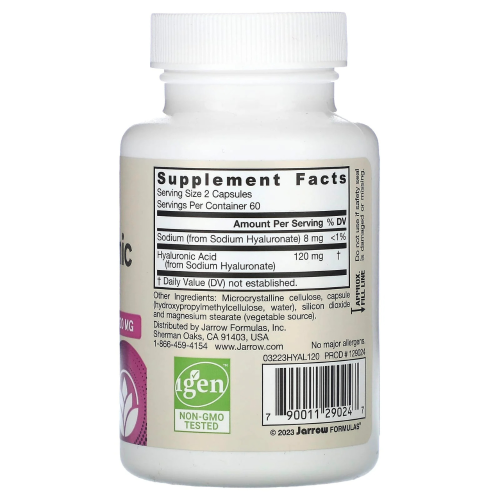 Jarrow Formulas, Hialuronihappo, 120 kasvikapselia 1