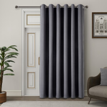 (66" x 84" (168 cm x 213 cm)- 1-Panel, Charcoal) 100% Blackout Linen Curtains Thermal Ring Top Ready Made Pair UK