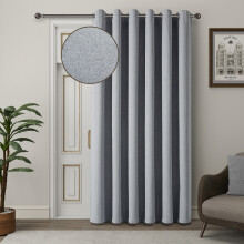 (Grey, 66"x84" Single Panel) Imperial Rooms Premium Linen Curtains | Readymade Sound & Light Blocking Drapes 260GSM | Machine Washable & Anti Allergic