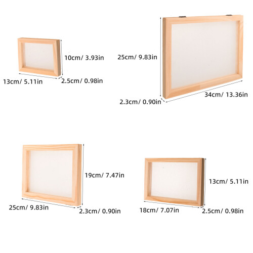 1Set Durable Wooden Paper Making Screen Frame Kit with Sponge for DIY 1