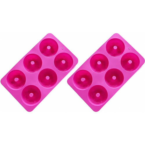 Pack of 2 Silicone Donut Molds, 6 Cavity