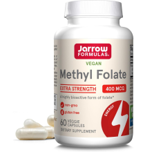 Jarrow Formulas, Vegan Methyl Folate, Extra Strength, 400 mcg, 60 Veggie Capsules