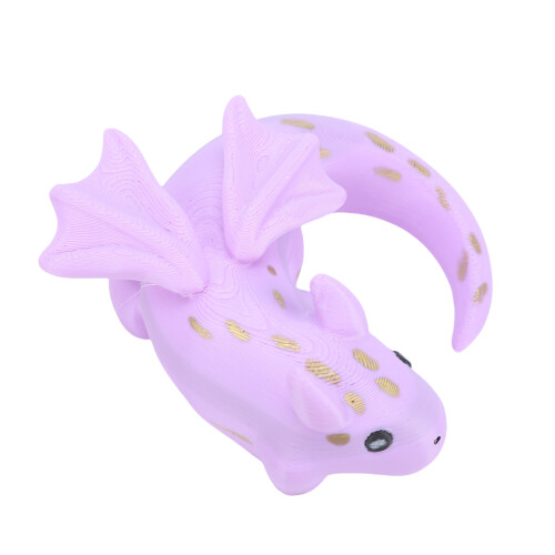 Mini-Drache-Figur 3D-gedruckt lila klein 1