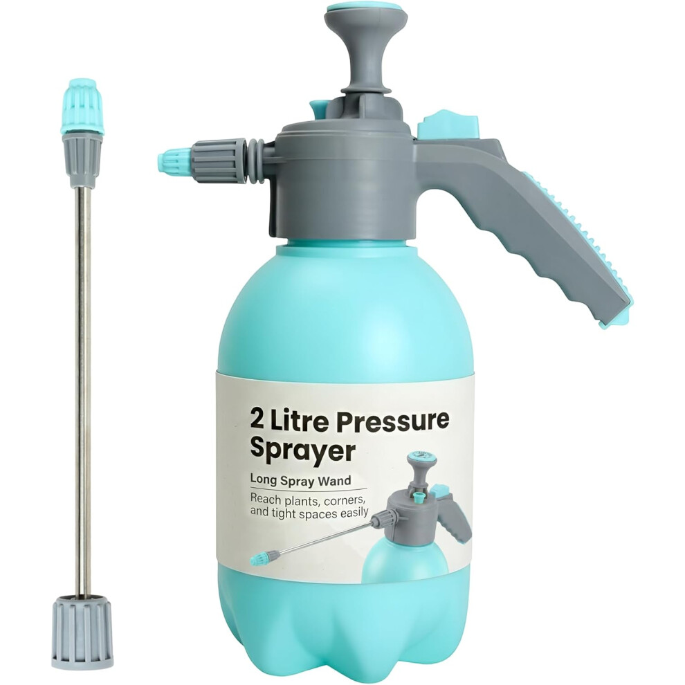 My Garden Outdoor Living Garden Pressure Sprayer 2L Pump Action Hand Garden Sprayer Bottle Adjustable Nozzle Safety Lock