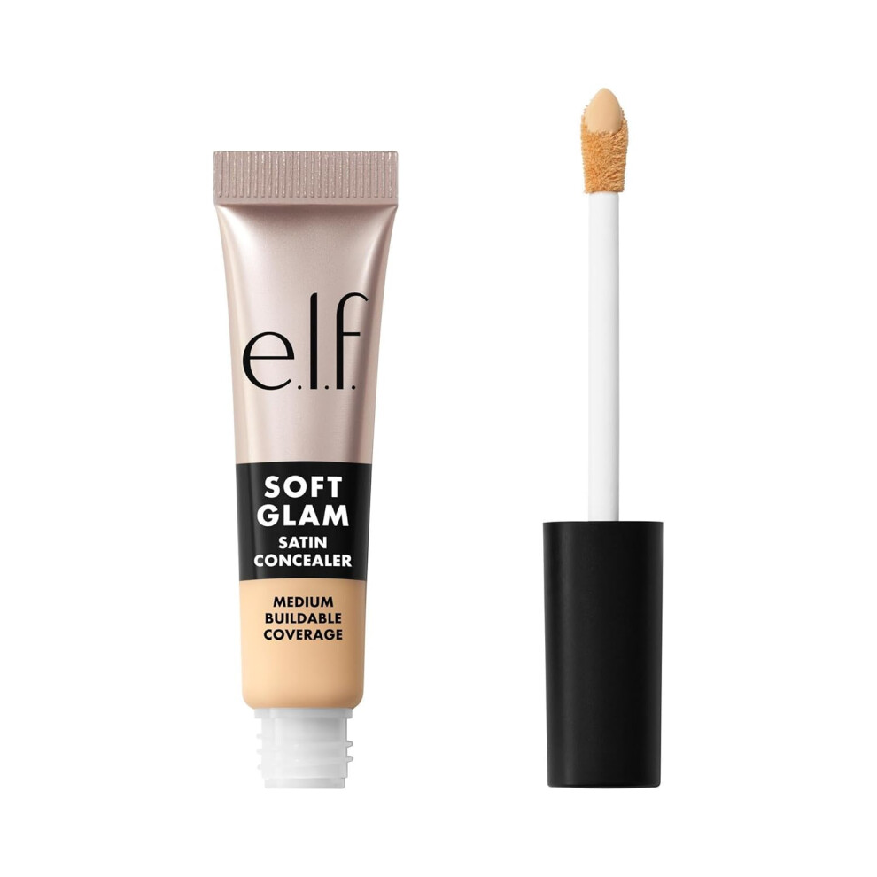 E.l.f. Soft Glam Satin Concealer, Medium Coverage For Blemishes & Under-Eye, Crease-Resistant, Long Lasting, Vegan & Cruelty-Free, 15 Fair Warm