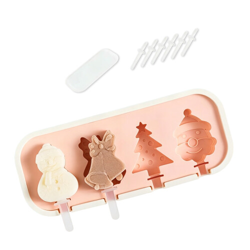 Silicone Popsicles Molds Dishwasher Safe-Pink Christmas tree