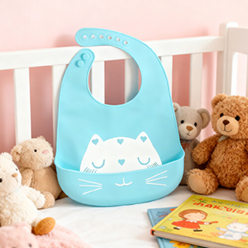 Adjustable Silicone Feeding Bib Cat