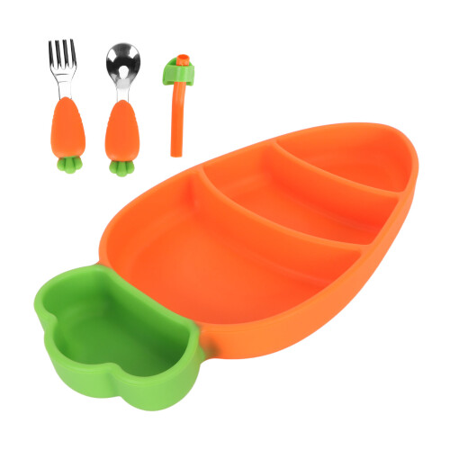 Baby Silicone Suction Plate Set with Utensils
