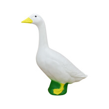 Desktop Goose 7" H Statue, Large White Goose, Vibrant and Clean Painted Goose Feet, Goose Outdoor Lawn and Garden Statue