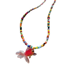 Goldfish Clavicle Necklace Bohemian Rice Bead Choker