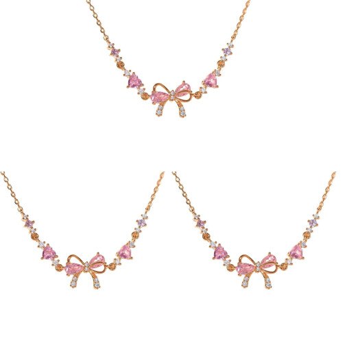 Adjustable Bow Charm Bracelet for Women Gold Silver Beaded