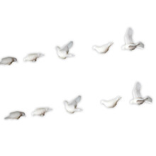 Figurines d'oiseaux miniatures, 10 pièces, modèle de Pigeons,-S
