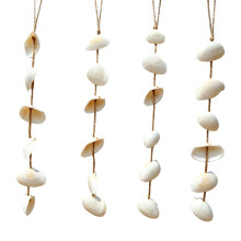 Costal Theme Shell Decorations Set Of 4 Hanging Charm For Modern