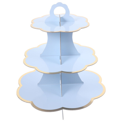 Cake and Cupcake Stand Blue Paper 1 Set