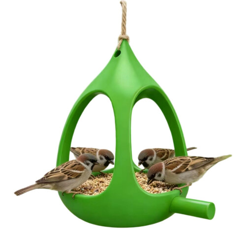 Hanging Spherical Bird Feeders Large Capacity Rainproof-Green