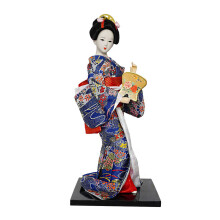 Elegante zijden Geisha-figuur in Japanse stijl, 30 cm hoog-009