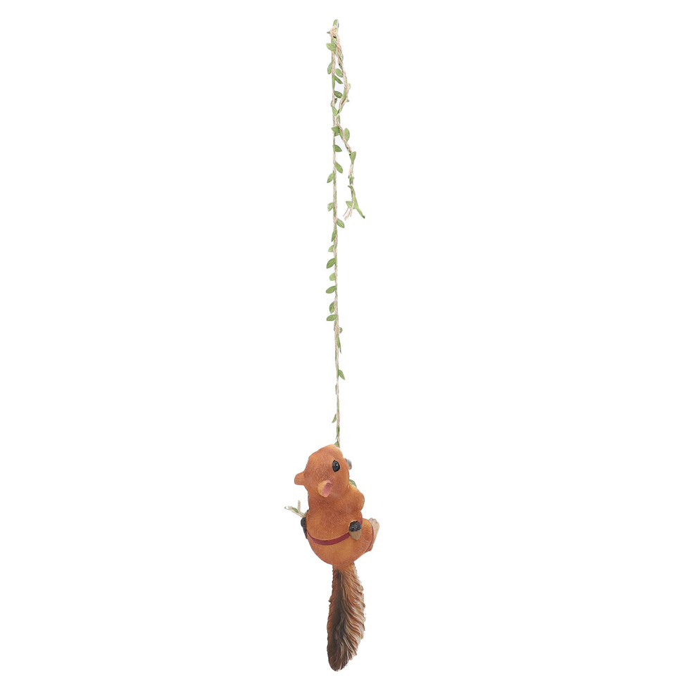 Rope Climbing Squirrel Garden Statue