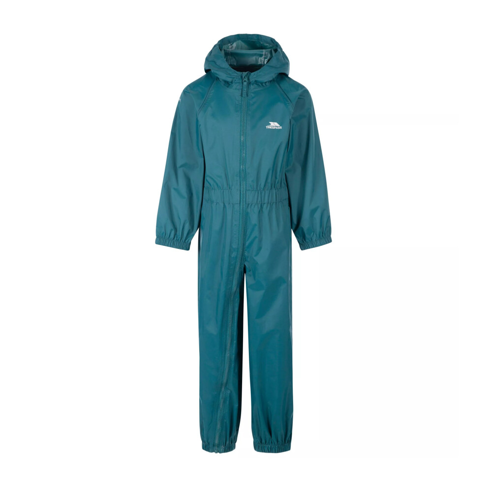 Trespass (2-3 Years, Teal) Childrens/Kids Button Rain Suit