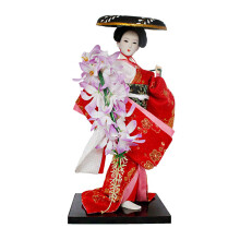 Elegant 30Cm Geisha Statue Traditional Japanese Ornaments-1017