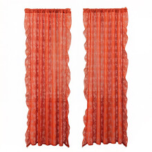 Rideaux en dentelle Chic pour chambre Ă coucher, 2-Orange
