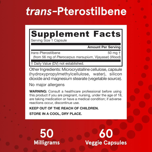 Jarrow Formulas, Trans-Pterostilbene, 50 mg, 60 Capsule Veggie 2