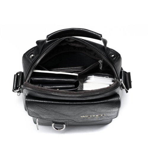 Vintage leren schoudertas, unisex, 1 stuk 2