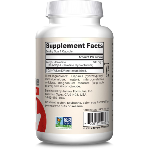 Jarrow Formulas, Acetyl L-Carnitine, 500 mg, 60 Veggie Φιάλες 1