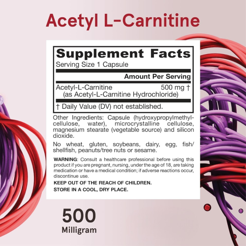 Jarrow Formulas, Acetyl L-Carnitine, 500 mg, 60 Veggie Φιάλες 2