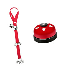 2PCS Pet Training Bells Touw En Drukknop Alarm Training-Rood