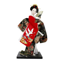 Delicate 12 Inch Kimonos Geisha Doll Handcrafted Silk-MF003