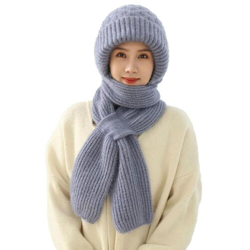 Women's Windproof Hat-Scarf Combo, Polyester, 56-58cm