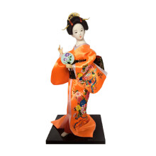 Delicate 30Cm Japanese Silk Doll Traditional Hairpin &-3009