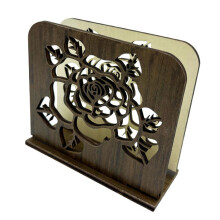 Wooden Paper Towel Holder Featuring Ornate Cutout-SCM2650 2