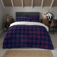 Luxury Check Printed Flannel Fleece Duvet Cover with Pillowcases