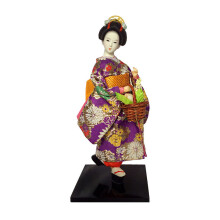 Elegante zijden Geisha-figuur in Japanse stijl, 30 cm hoog-1007