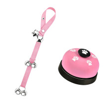 2-pack multifunctioneel huisdierdeurbeltouw met luide-Roze