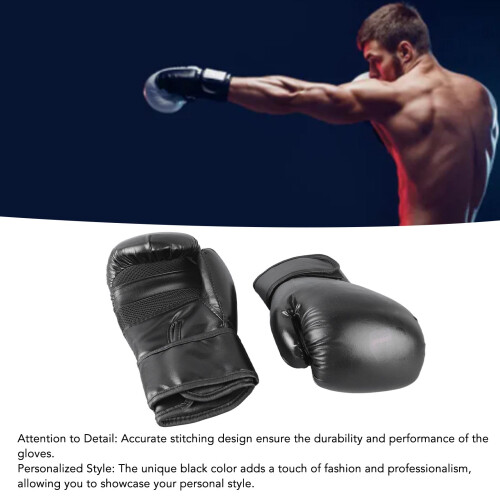 PU Boxing Gloves 8oz Black for Training and