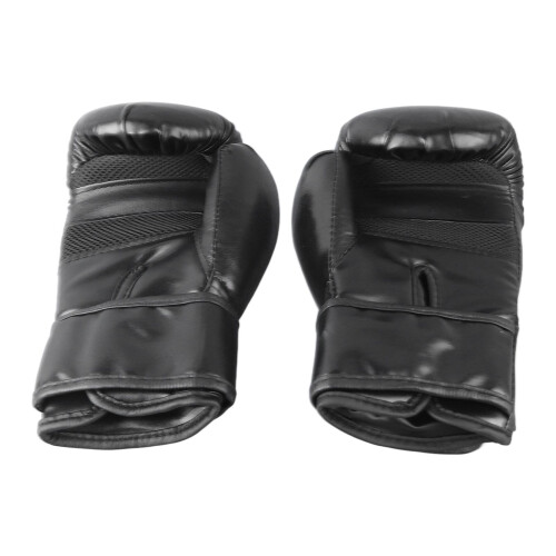 Black 8oz Punching Gloves PU Material Secure Fit