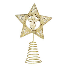 Mini Silver Glitter Metal Christmas Tree Topper for Pencil