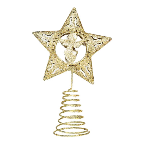 Mini Silver Glitter Metal Christmas Tree Topper for Pencil
