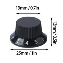 White Lettering Knobs for Guitar Bass