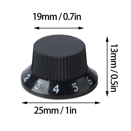 White Lettering Knobs for Guitar Bass