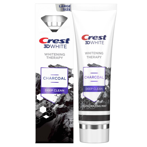 Crest Crest 3D White Whitening Therapy Charcoal Deep Clean Toothpaste, Invigorating Mint, 4.6 Ounces (130 g)