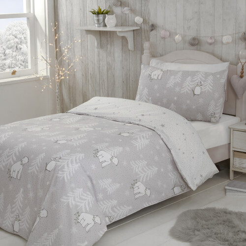 Printed Polar Bear Penguins Duvet Cover With Pillowcases