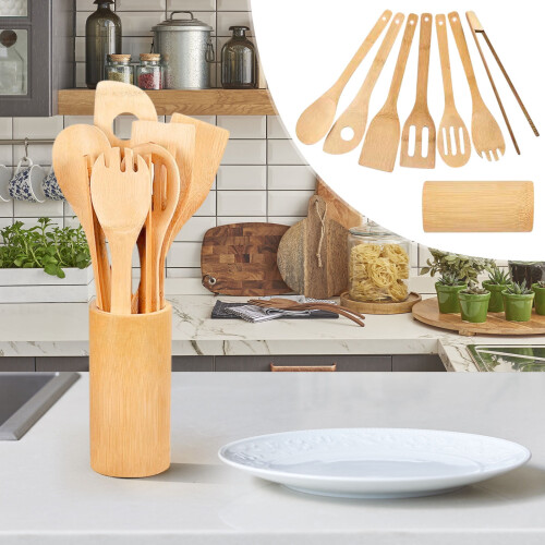 Bamboo Kitchen Utensil Set 8-Piece 30cm